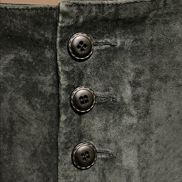 Vintage Black Leather Button Front Mini Skirt Women's 7/8 - Picture 9 of 11